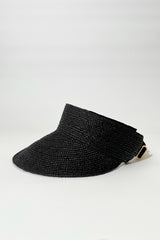 UNE PIECE-Madagascan Raffia Visor BLACK