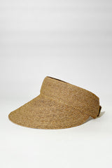 UNE PIECE Madagascan Raffia Visor in Black