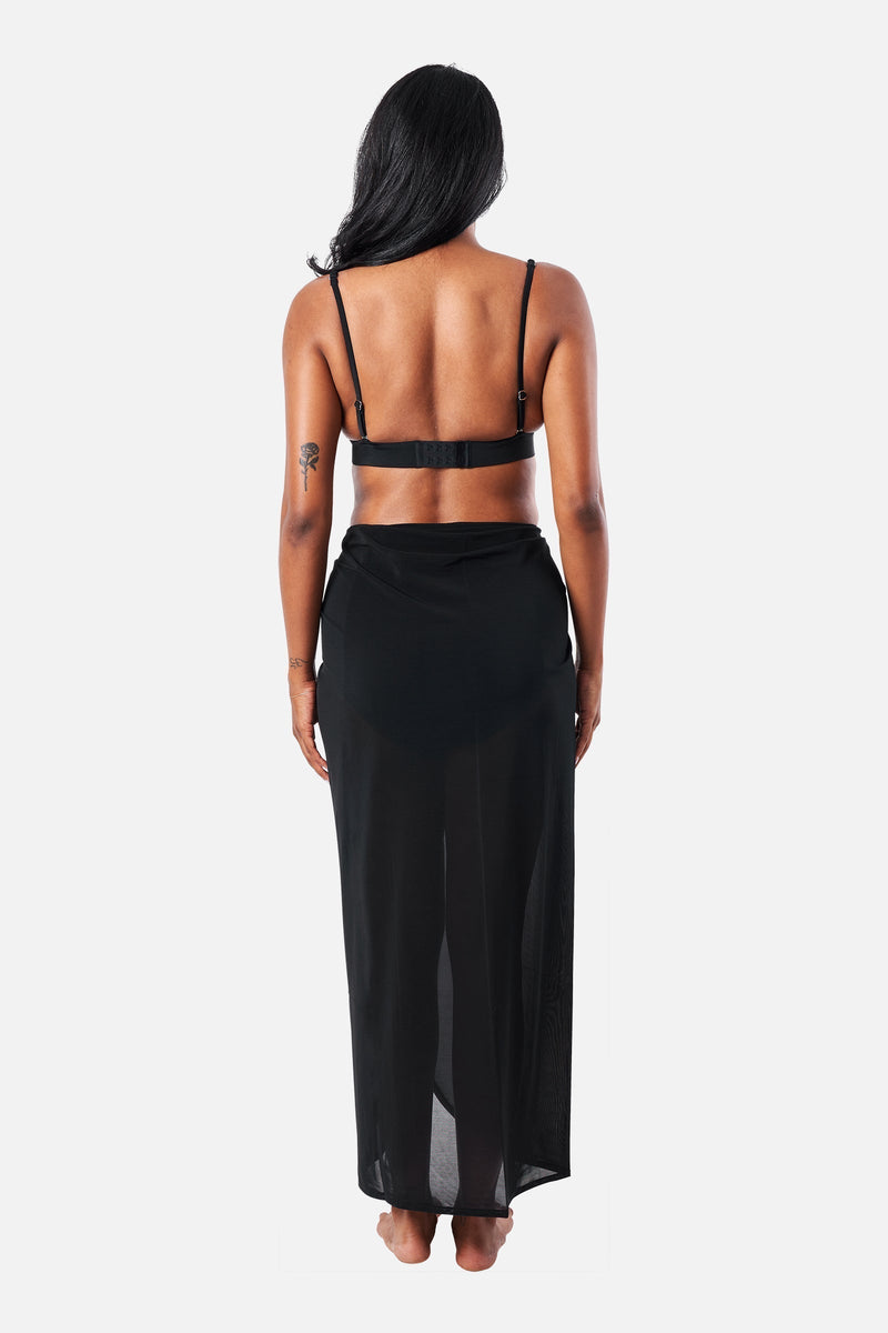 UNE PIECE-Maxi Mesh Sarong BLACK