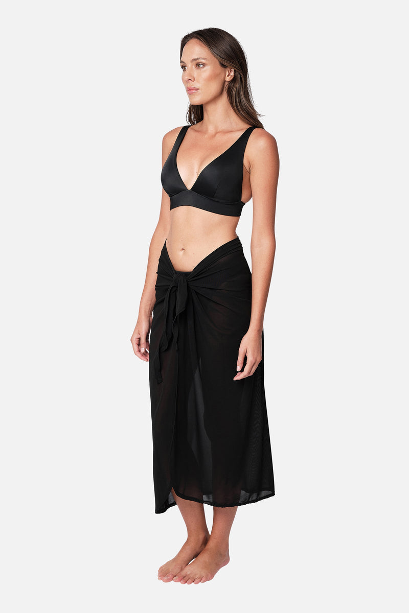 UNE PIECE-Midi Mesh Sarong BLACK