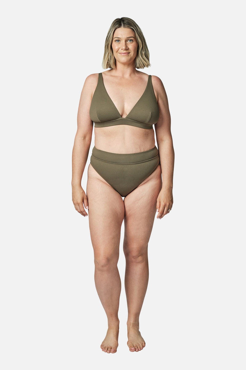 UNE PIECE-Never Say Never Bikini Bralette KHAKI TEXTURE