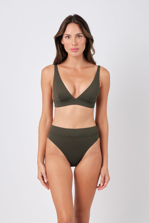 UNE PIECE-Never Say Never Bikini Bralette KHAKI TEXTURE