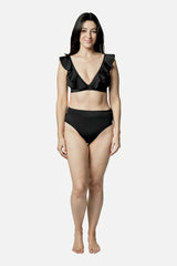 UNE PIECE-Never Say Never Bikini Bralette with Frill BLACK