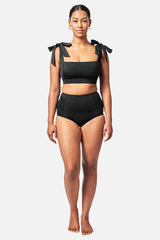 UNE PIECE-Never Say Never High-Waisted Bikini Bottom BLACK