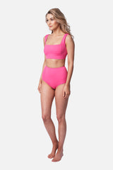 UNE PIECE-Never Say Never High-Waisted Bikini Bottom PINK