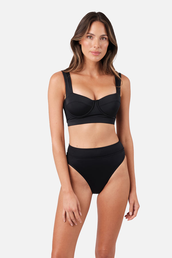 UNE PIECE-Original Bustier Balconette Bikini Bralette BLACK