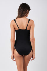 UNE PIECE Textured Original Bustier Balconette One Piece in Black