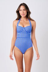 UNE PIECE in Cobalt Blue Gingham