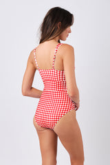 UNE PIECE Original Bustier Balconette One Piece in Red Gingham