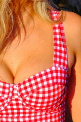 UNE PIECE in Red Gingham