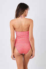 UNE PIECE Original Bustier Balconette One Piece in Red Gingham