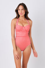 UNE PIECE in Red Gingham