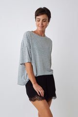 UNE PIECE in Grey Marle Stripe