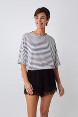 UNE PIECE in Taupe Stripe