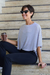 UNE PIECE in Taupe Stripe