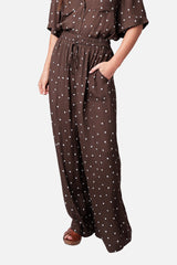 UNE PIECE Palazzo Pants in Chocolate Polka