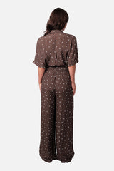 UNE PIECE Palazzo Pants in Chocolate Polka