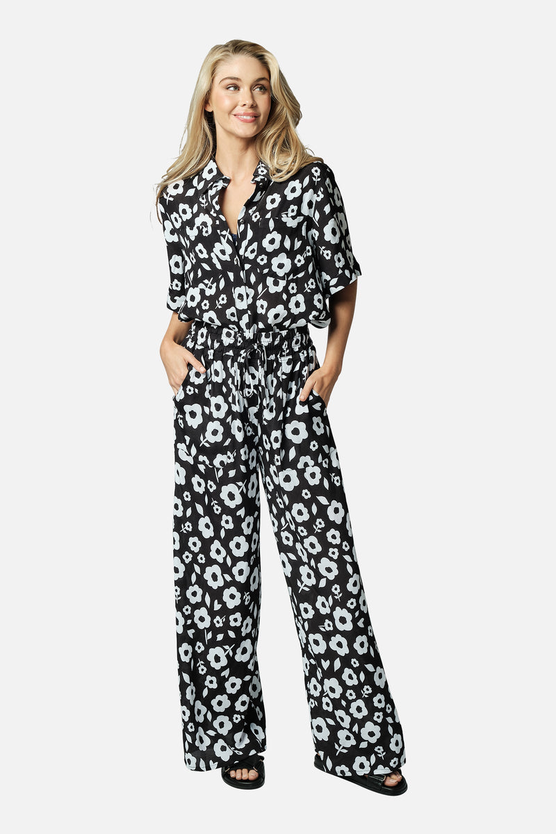 UNE PIECE-Palazzo Pants DAISY SILHOUETTE BLACK