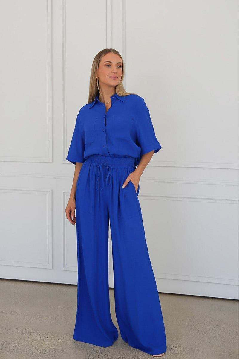 UNE PIECE-Palazzo Pants WATEGOS BLUE