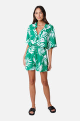 UNE PIECE-Palazzo Shorts PALM SILHOUETTE GREEN