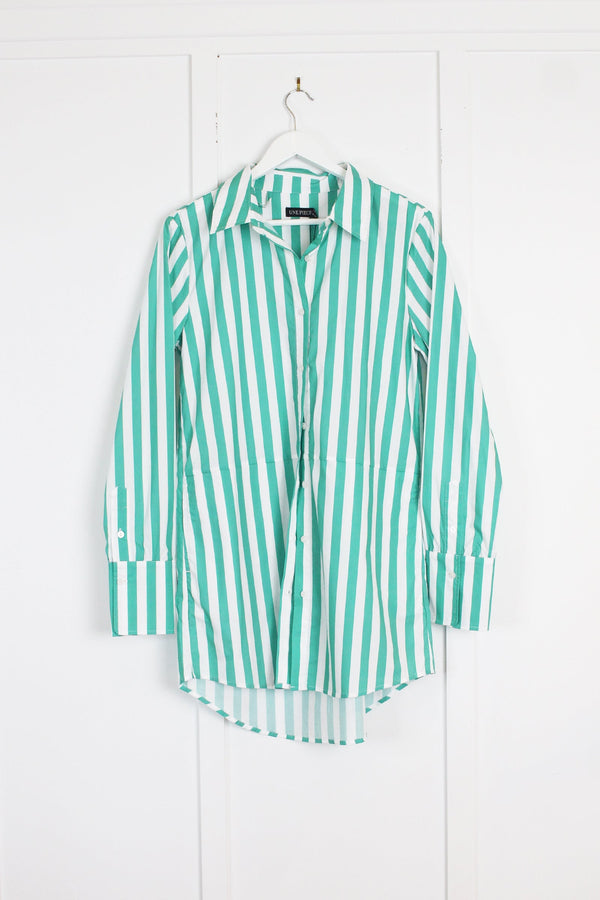 UNE PIECE-[Sample] Beach Shirt Dress HAMPTONS STRIPE GREEN