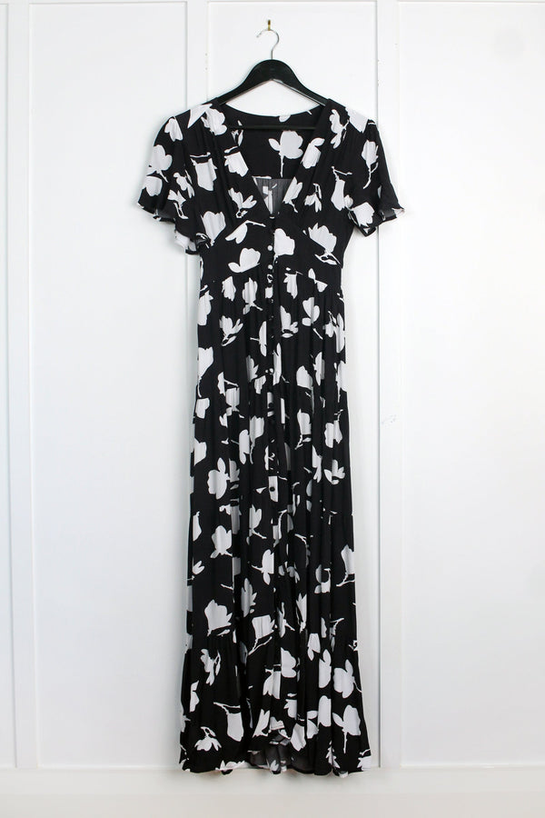 UNE PIECE-[Sample] Floaty Sleeve Maxi Dress MAGNOLIA SILHOUETTE BLACK