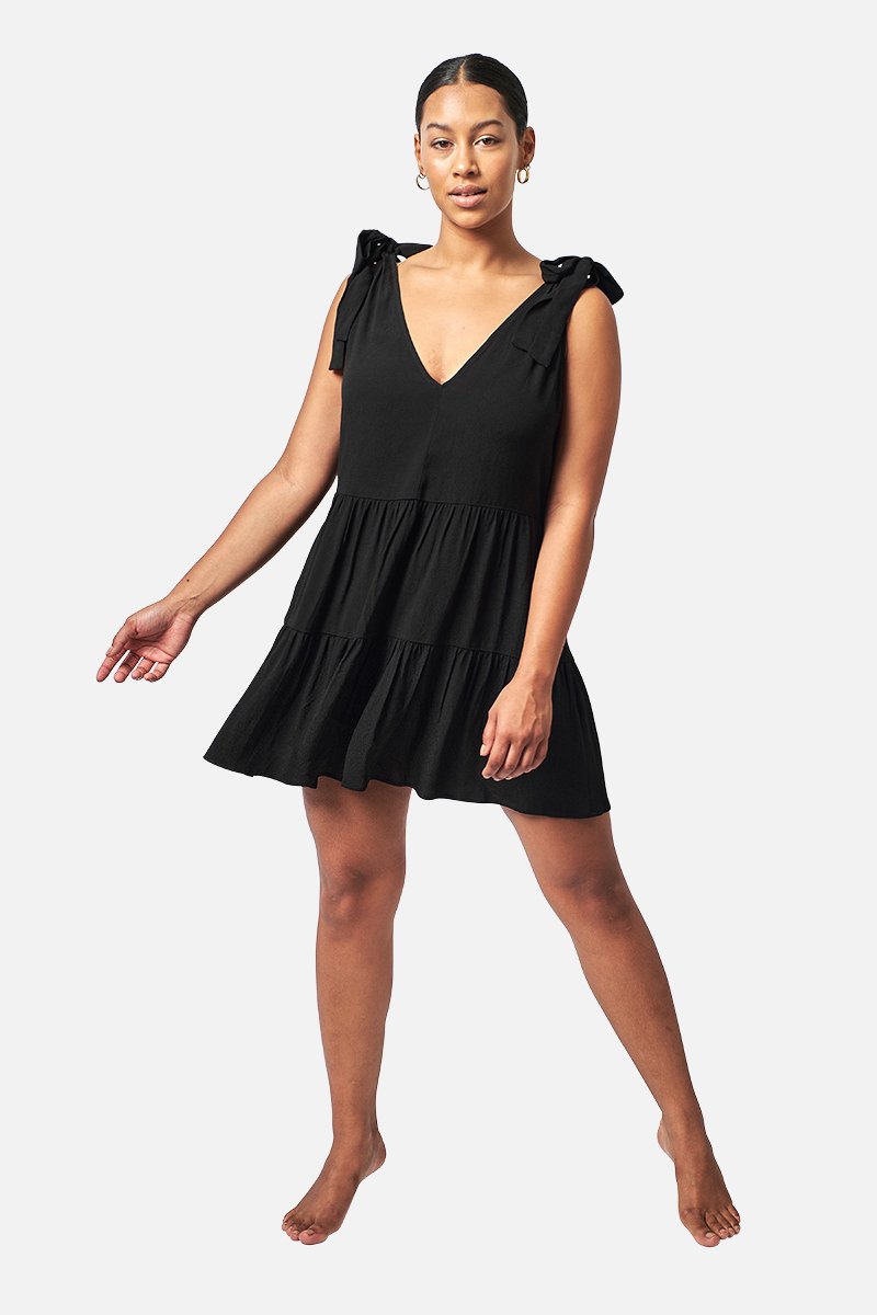 Black mini swing outlet dress