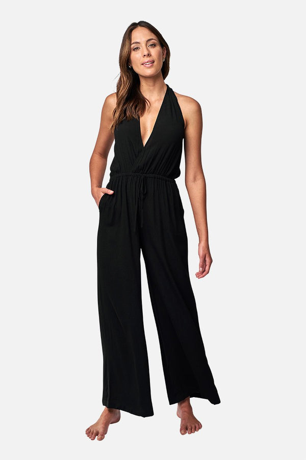 UNE PIECE-Halter Jumpsuit BLACK