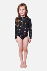 UNE PIECE Original Girls Rashie in Hawthorn Black